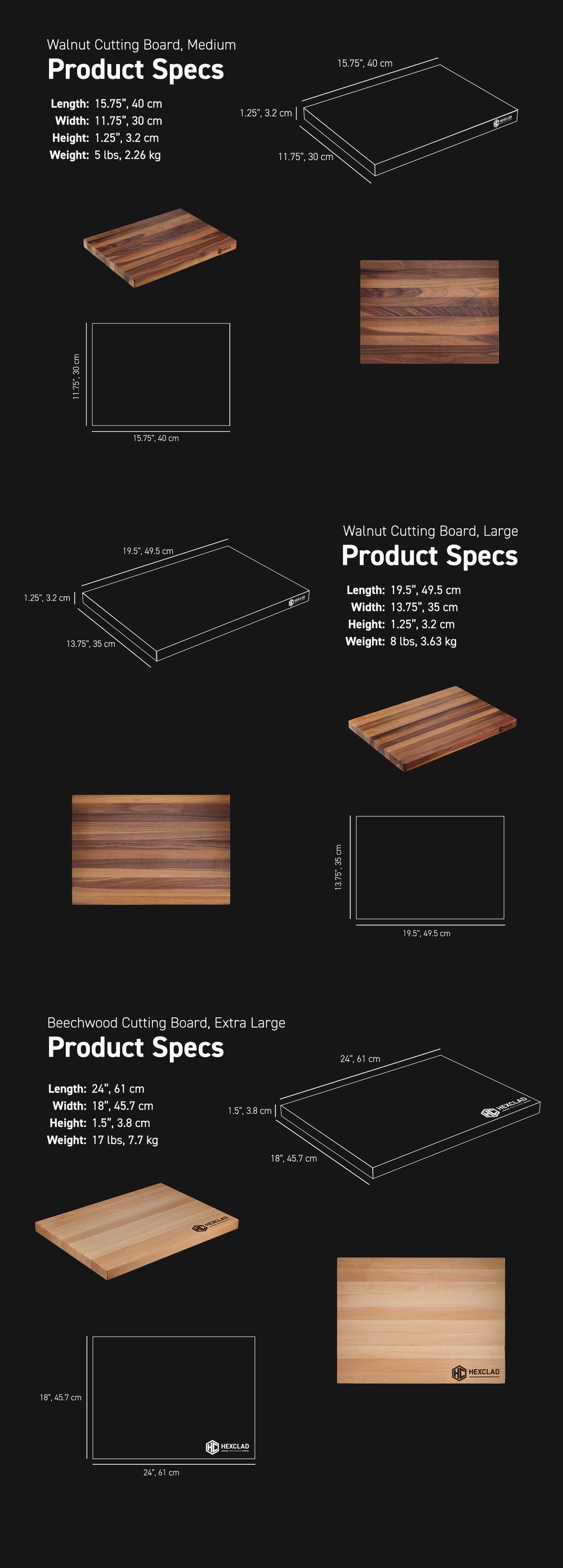 Product Spec dimensions