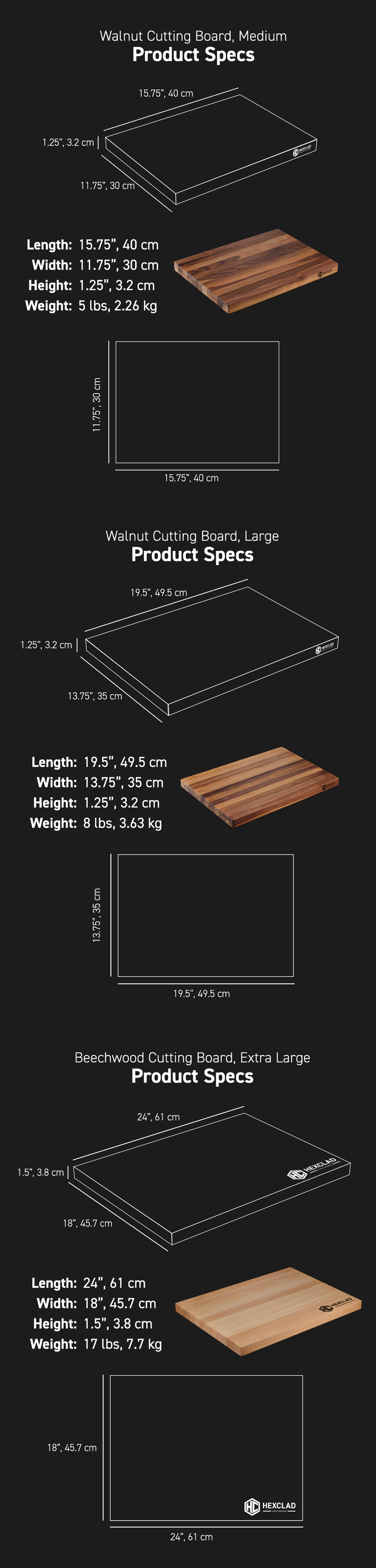 Product Spec dimensions