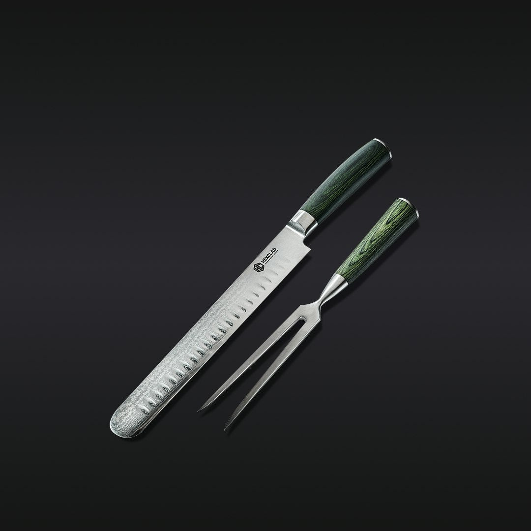 HexClad Japanese Damascus Steel Carving Set – HexClad Cookware Canada