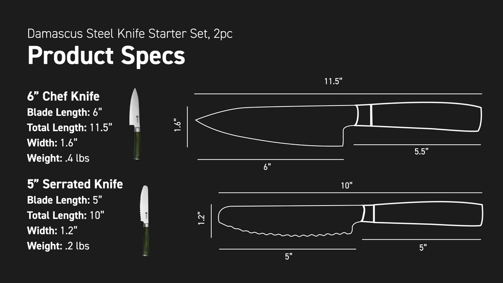 Product Spec dimensions