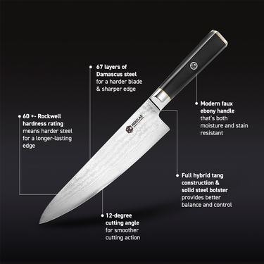 Ensemble de couteaux japonais en acier de Damassé Master Series, 6 pièces