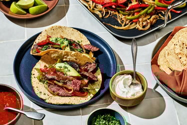 Griddled Chile-Garlic Steak Fajitas