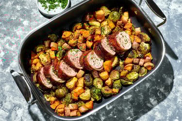 Bourbon-Glazed, Smoky Bacon-Wrapped Pork Tenderloin