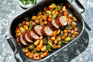 Bourbon-Glazed, Smoky Bacon-Wrapped Pork Tenderloin