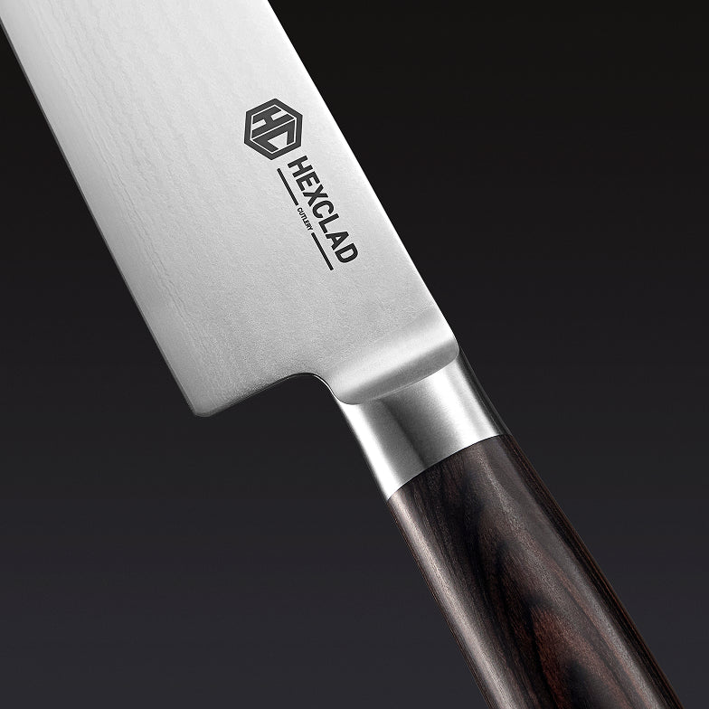 Damascus Steel Santoku Knife, 7" (18 cm) (Espresso)