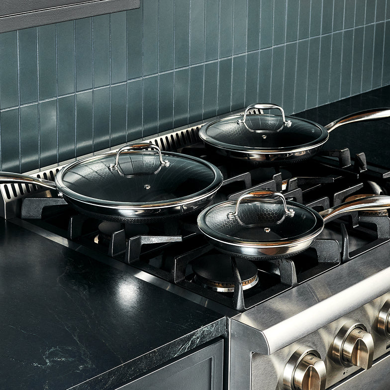6pc HexClad Hybrid Cookware Set w/ Lids