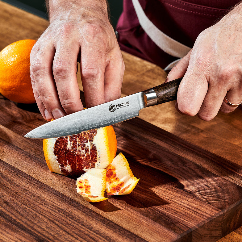 Damascus Steel Utility Knife, 5" (13 cm) (Espresso)