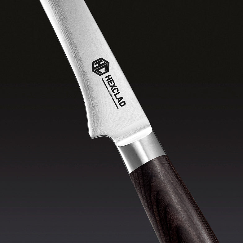 Couteau à désosser et à fileter en acier de Damas, 6 po (espresso)