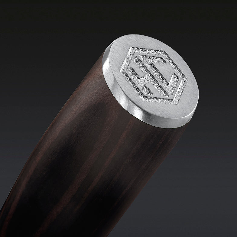 Couteau de Boucher en acier de Damas, 7 po (espresso)