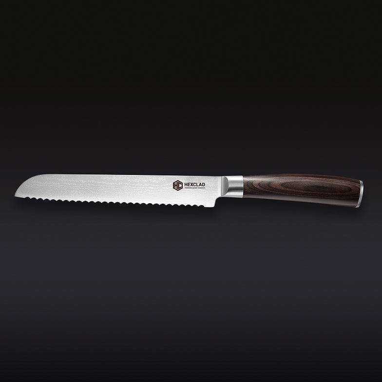 Couteau à pain dentelé en acier de Damas de 8 po (espresso)