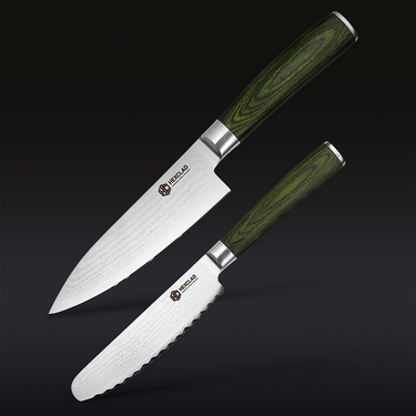Ensemble de Couteaux en Acier Damas - Set de Démarrage, 2 piàces