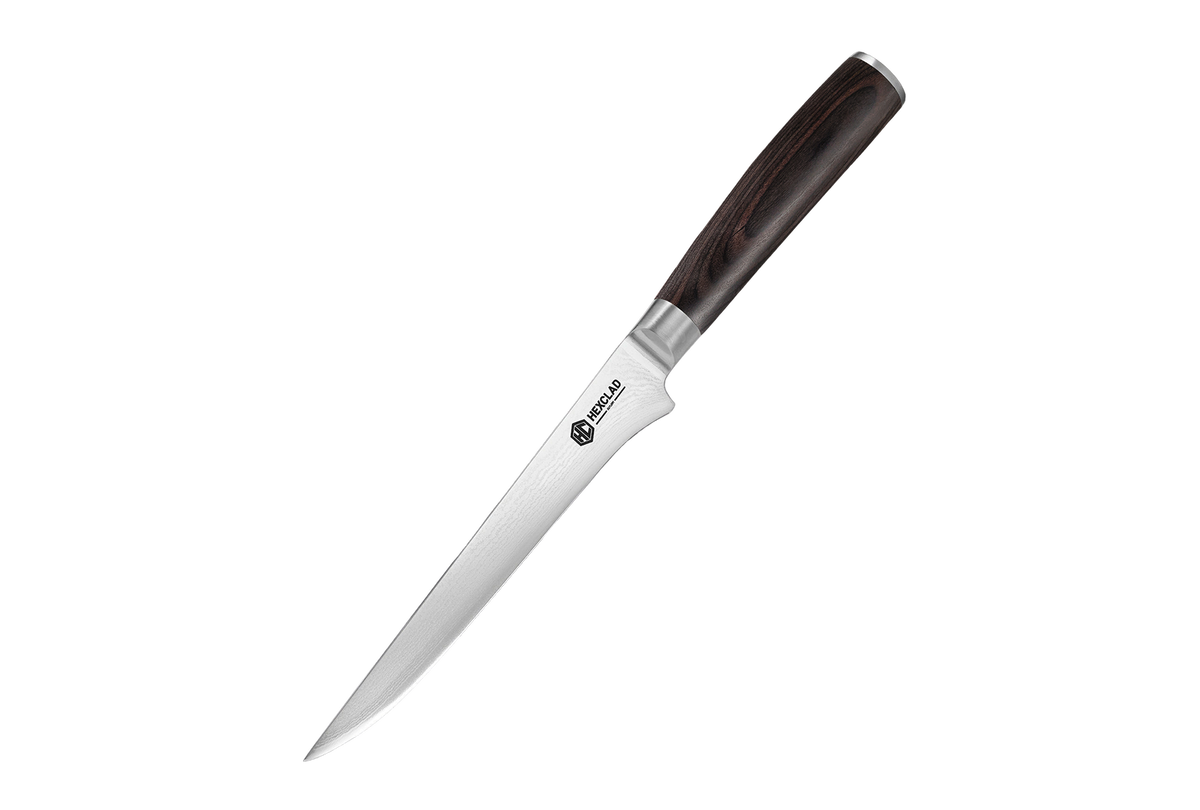 Couteau à désosser et à fileter en acier de Damas, 6 po (espresso)