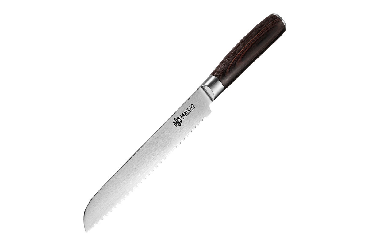 Couteau à pain dentelé en acier de Damas de 8 po (espresso)