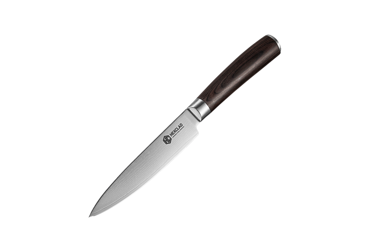 Damascus Steel Utility Knife, 5" (13 cm) (Espresso)