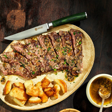 Ensemble de 4 Couteaux à Steak Japonais en Acier Damas