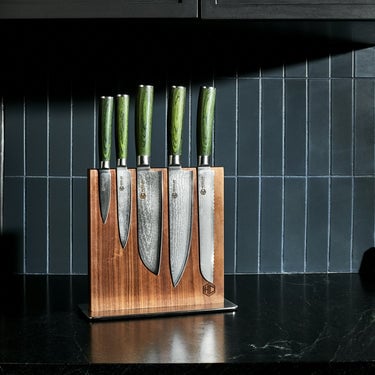 HexClad Magnetic Walnut Knife Block