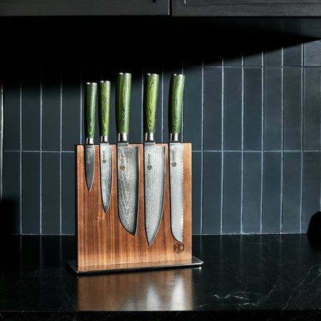 HexClad Magnetic Walnut Knife Block