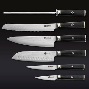 Set de couteaux japonais en acier damassé Master Series, 6 pièces