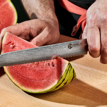 Damascus Steel Serrated Bread Knife, 8" (20 cm)