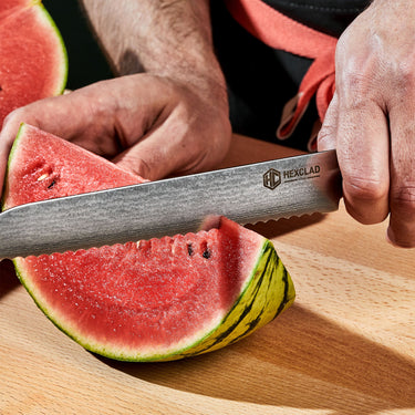 Damascus Steel Serrated Bread Knife, 8" (20 cm)