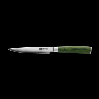 Damascus Steel Steak Knife Set, 8-pc (Green)