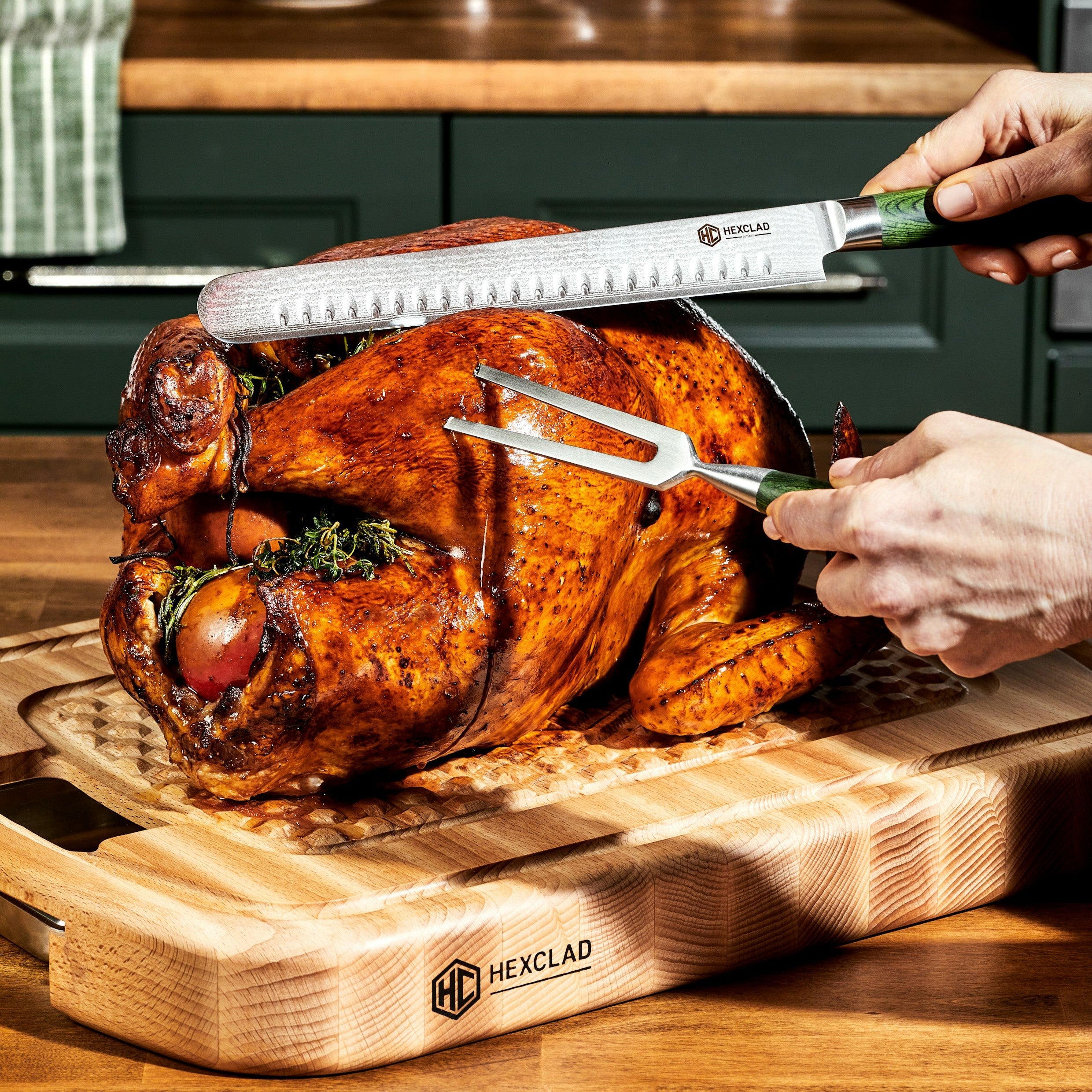 HexClad Japanese Damascus Steel Carving Set – HexClad Cookware Canada