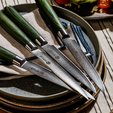 4pc Japanese Damascus Steel Steak Knife Set