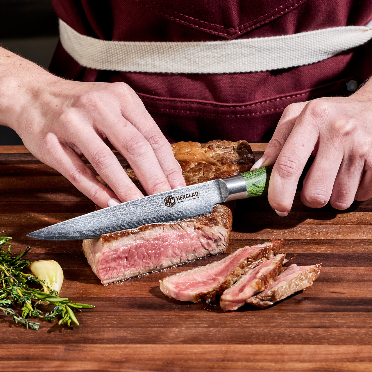Ensemble de 4 Couteaux à Steak Japonais en acier de Damas