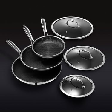 6pc HexClad Hybrid Cookware Set w/ Lids (w/ Free 13" Griddle)