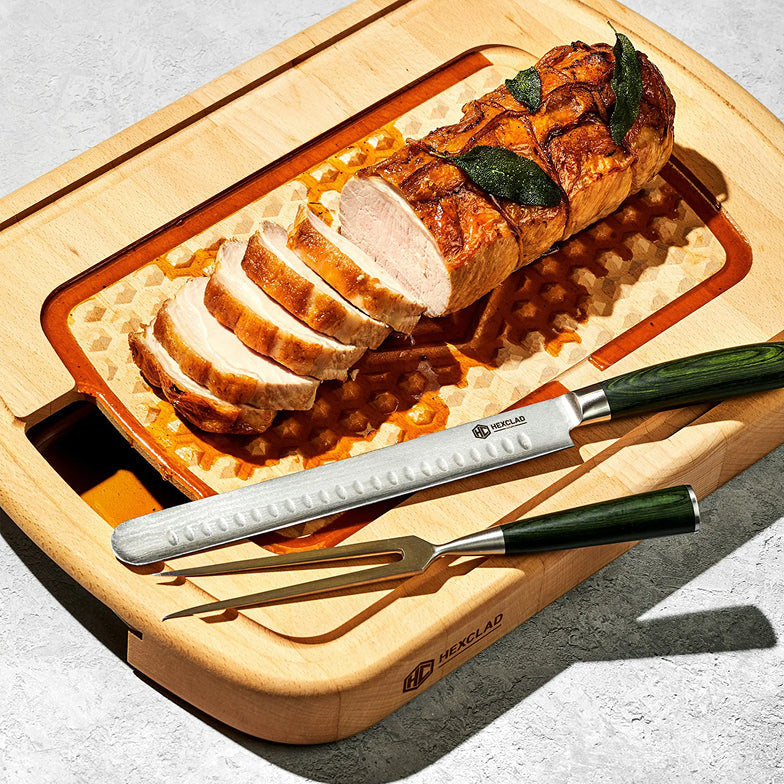Ensemble de Charcuterie en Acier de Damas Japonais