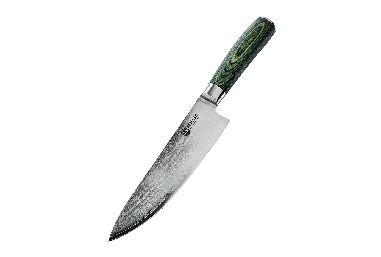 Couteau de chef en acier de Damas, 8 po (20 cm)