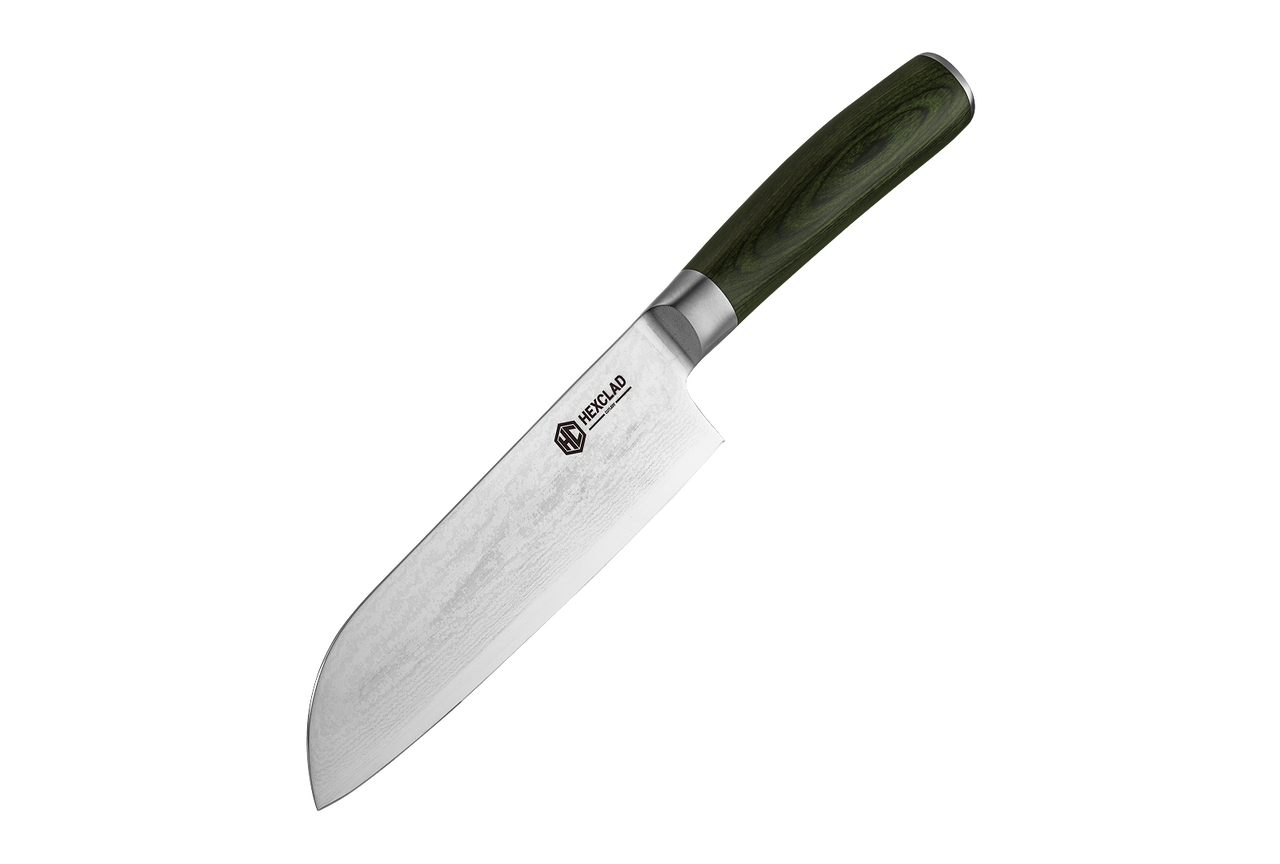 Couteau Santoku en acier de Damas, 7 po (17 cm)