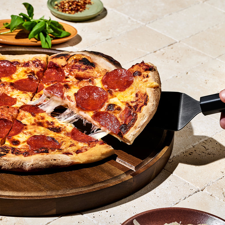 Ensemble d'accessoires pour plaque à pizza en acier (3 pièces)
