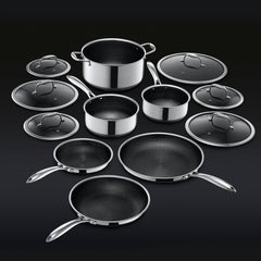 Ensemble de Casseroles et Poêles HexClad Hybrid Perfect (12PC)