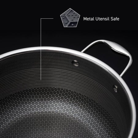 Stock pot metal utensil safe surface